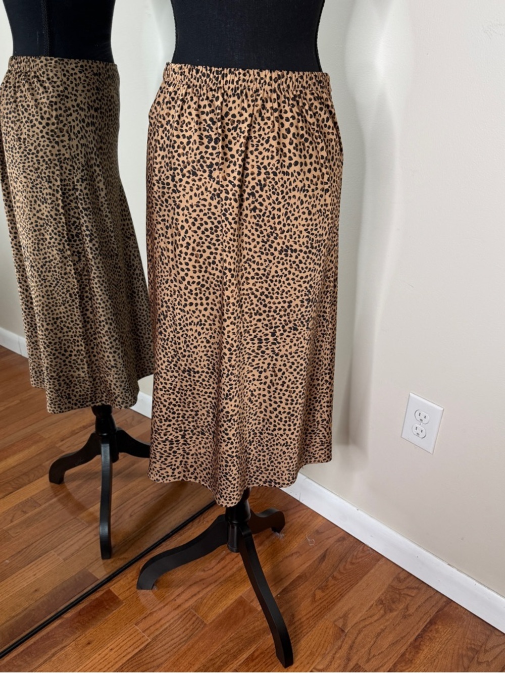 J.Crew 90s Inspired Slip Skirt Leopard Chiffon Size XS